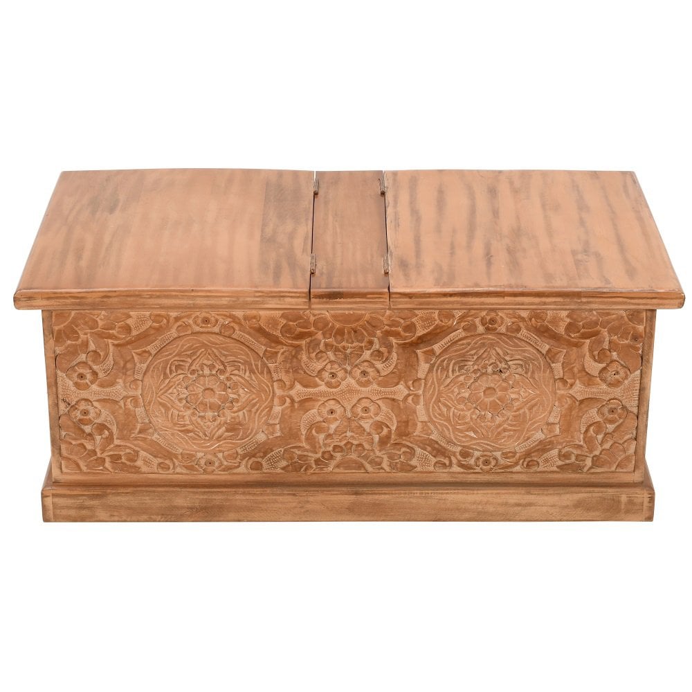 Artwork Mango Wood Coffee Table/blanket Box