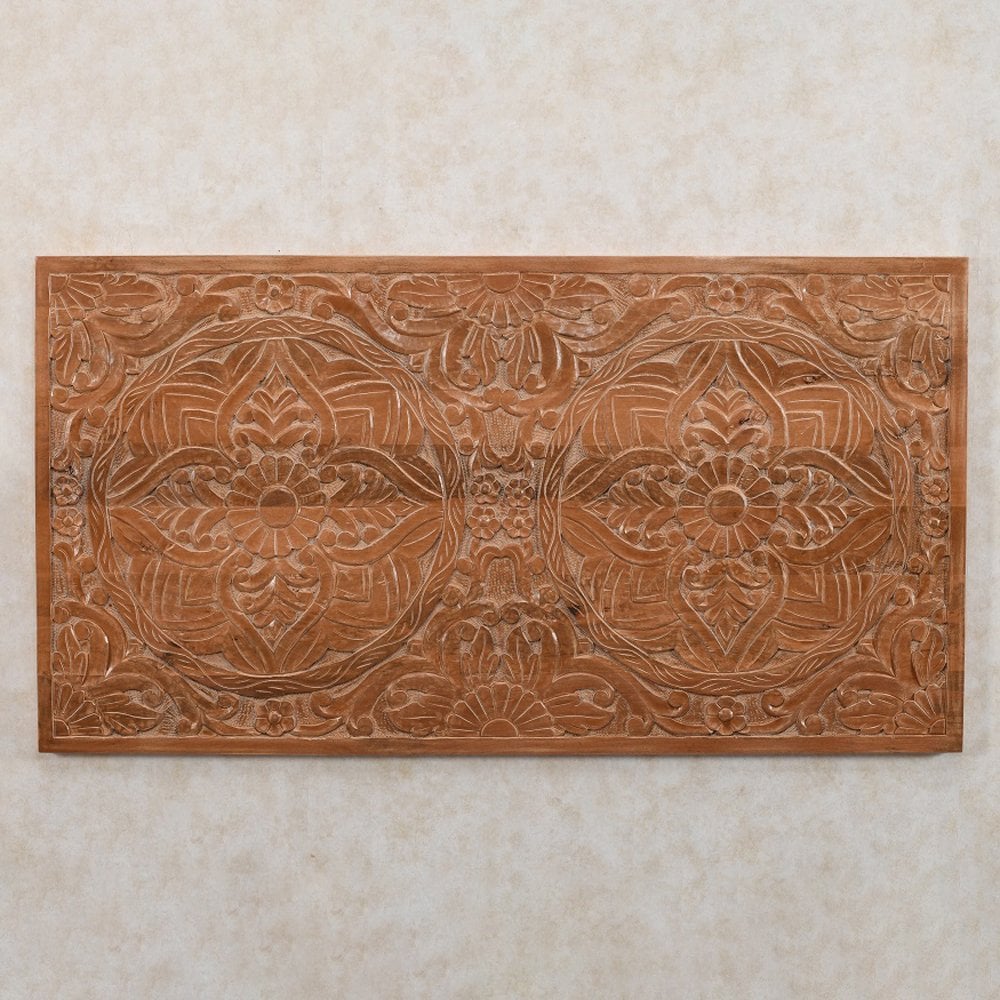 Artwork Mango Wood Bedframe Headboard