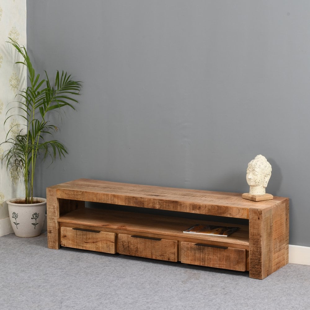 Surrey Solid Wood Large Tvc With 3 Drawers
