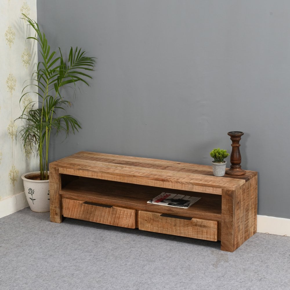 Surrey Solid Wood Tv Stand With 2 Drawers