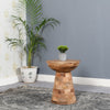 Surrey Solid Wood Round Side Table Mushroom Style