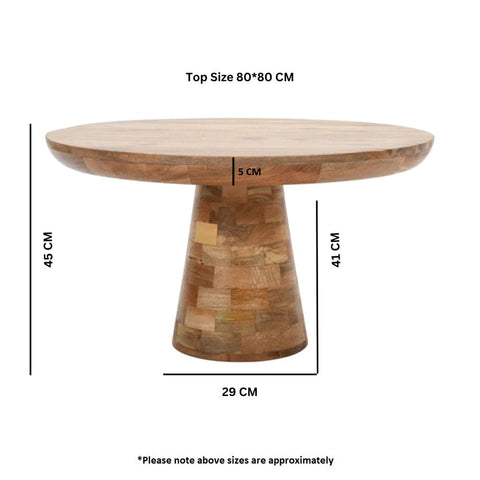 Surrey Solid Wood Coffee Table Mushroom Style