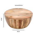 Surrey Solid Wood Drum Coffee Table