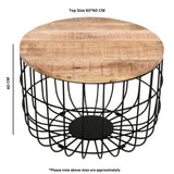 Surrey Solid Wood & Metal Wire Coffee Table