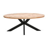 Surrey Solid Wood & Metal Oval Dining Table 6-8 Seater