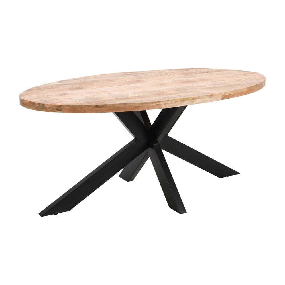 Surrey Solid Wood & Metal Oval Dining Table 6-8 Seater