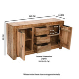 Surrey Solid Wood Large Sideboard 2 Door 3 Drawer