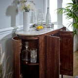 Opal Solid Wood Sideboard/drinks Cabinet With Marble Top & Metal Legs