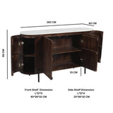 Opal Mango Wood Sideboard With Marble Top & Metal Legs