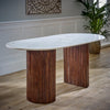 Opal Mango Wood Dining Table 170cm With Marble Top