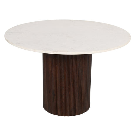 Opal Mango Wood Dining Table Round With Marble Top