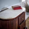 Opal Mango Wood Wide Chest Of Drawers With Marble Top & Metal Legs