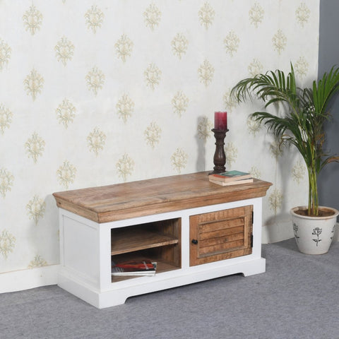 Alfie Wood Tv Cabinet/Bench/Shoe Rack Upto 43"