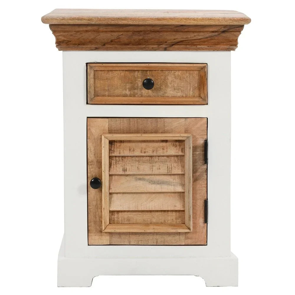 Alfie Solid Mango Wood Bedside Cabinet 1 Drawer + 1 Door