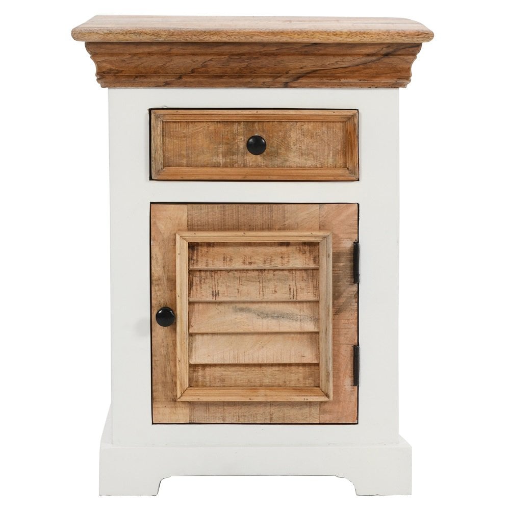 Alfie Solid Mango Wood Bedside Cabinet 1 Darwer + Door