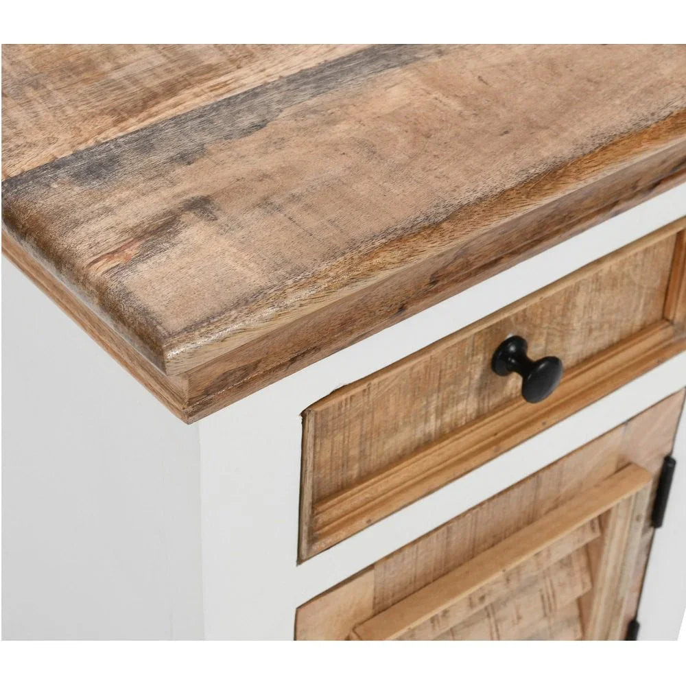 Alfie Solid Mango Wood Bedside Cabinet 1 Drawer + 1 Door