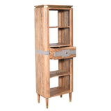 Wilton Acacia Wood 1 Drawers Slim Bookcase