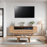 Valencia Cane & Mango Wood 2 Drawers And 2 Door Tv Cabinet