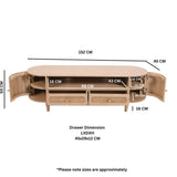 Valencia Cane & Mango Wood 2 Drawers And 2 Door Tv Cabinet