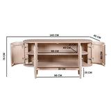 Valencia Cane & Mango Wood 4 Doors Sideboard