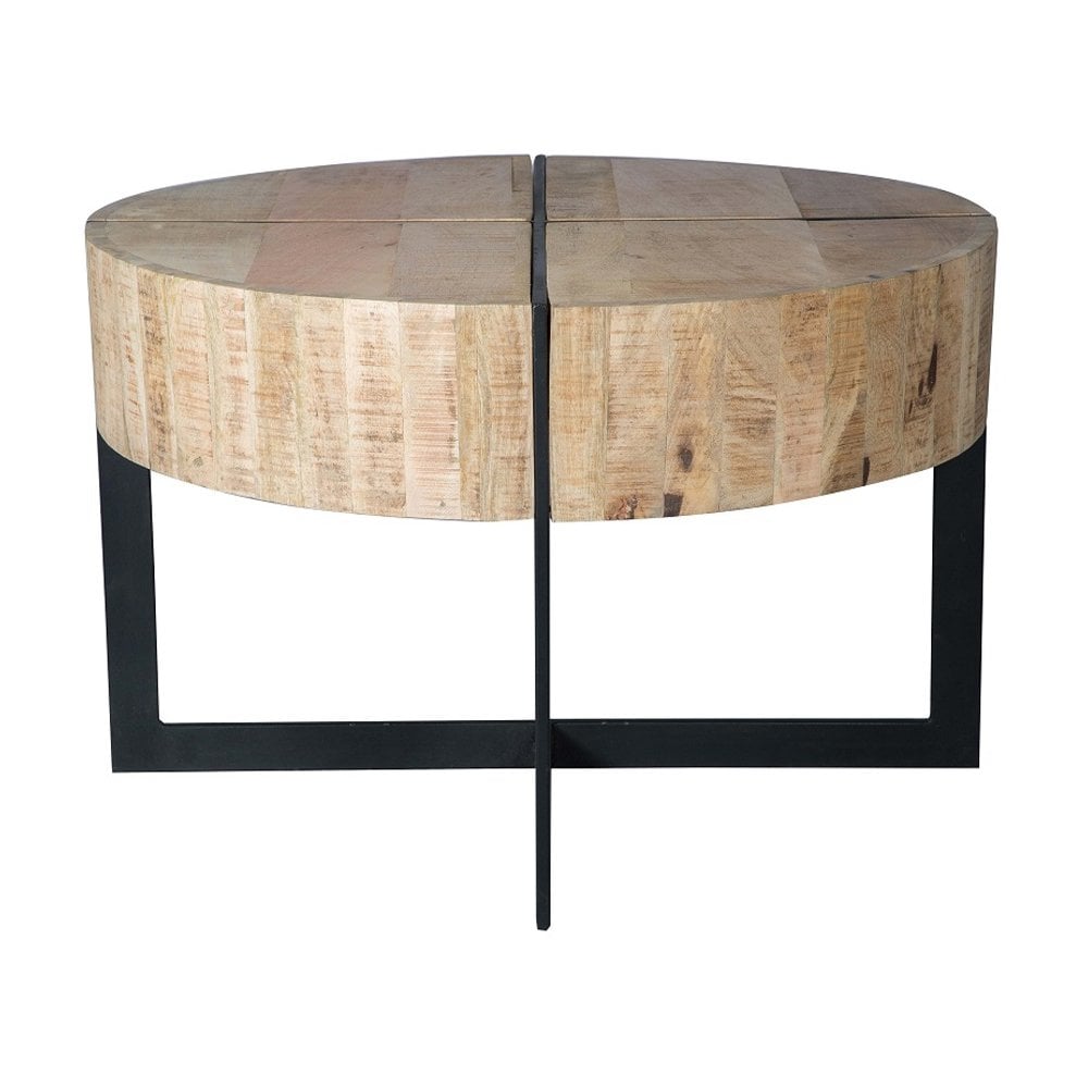 Iron-wooden Round Coffee Table