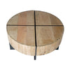 Iron-wooden Round Coffee Table