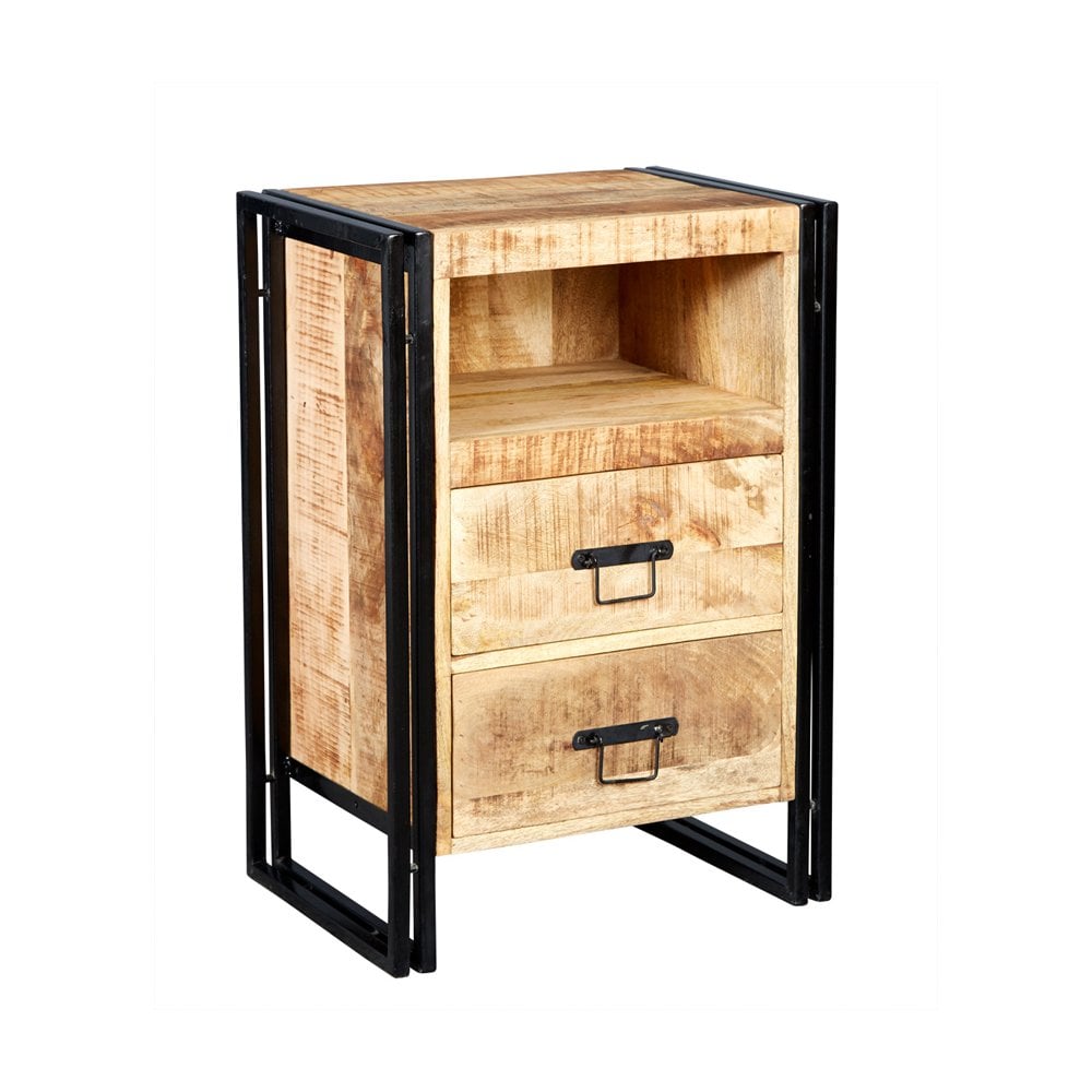 Cosmo Industrial 2 Drawer Side Table /chest