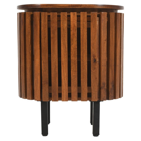 Slatted Mango Wood Bedside Table