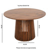 Slatted Mango Wood Round Dining Table 4 To 6 Seater