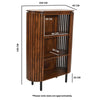 Slatted Mango Wood Bookcase- Medium High