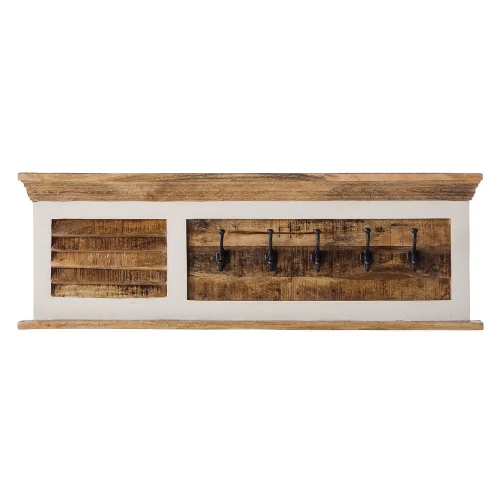 Alfie Wood Shoe Rack & Wall Hook Set