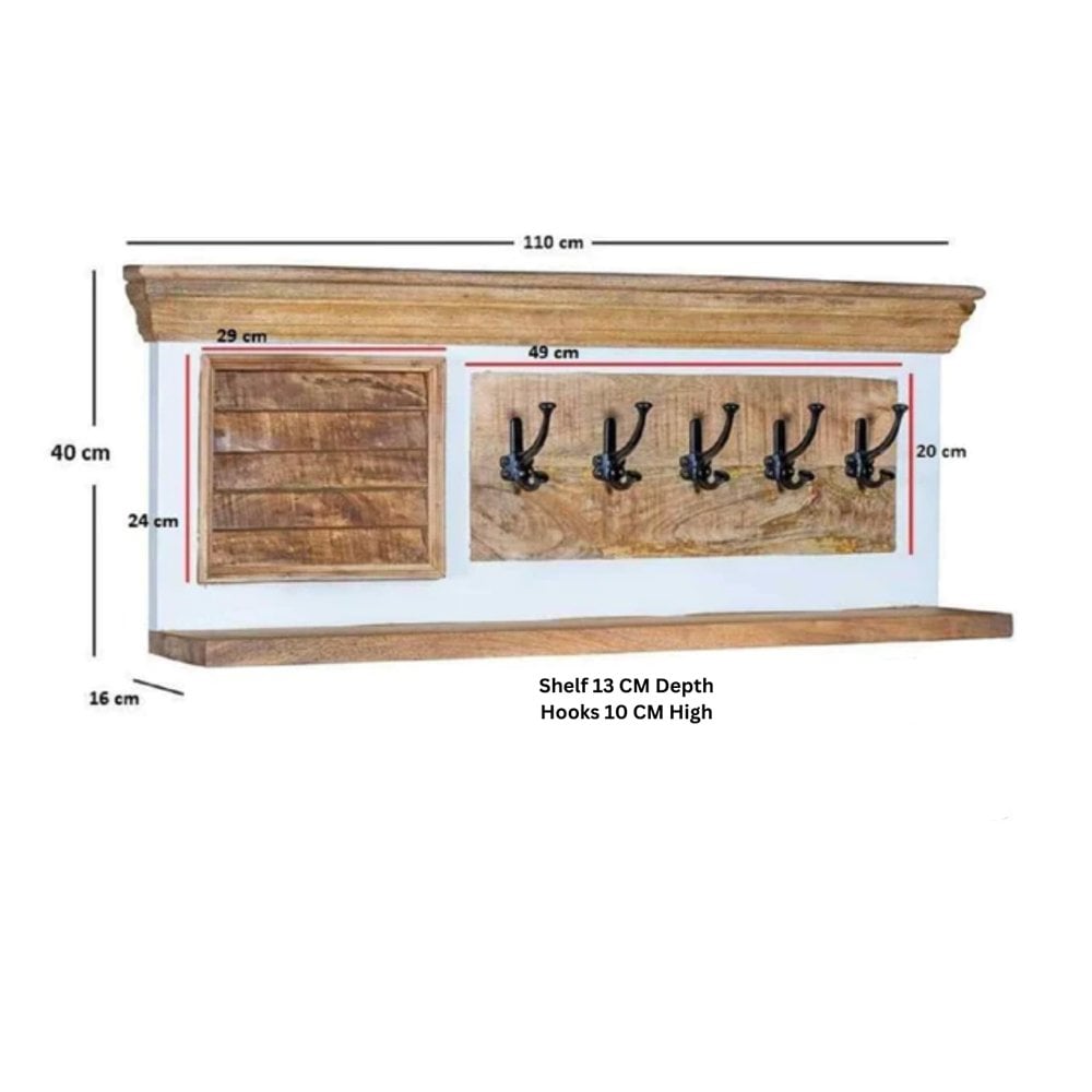Alfie Wood Shoe Rack & Wall Hook Set