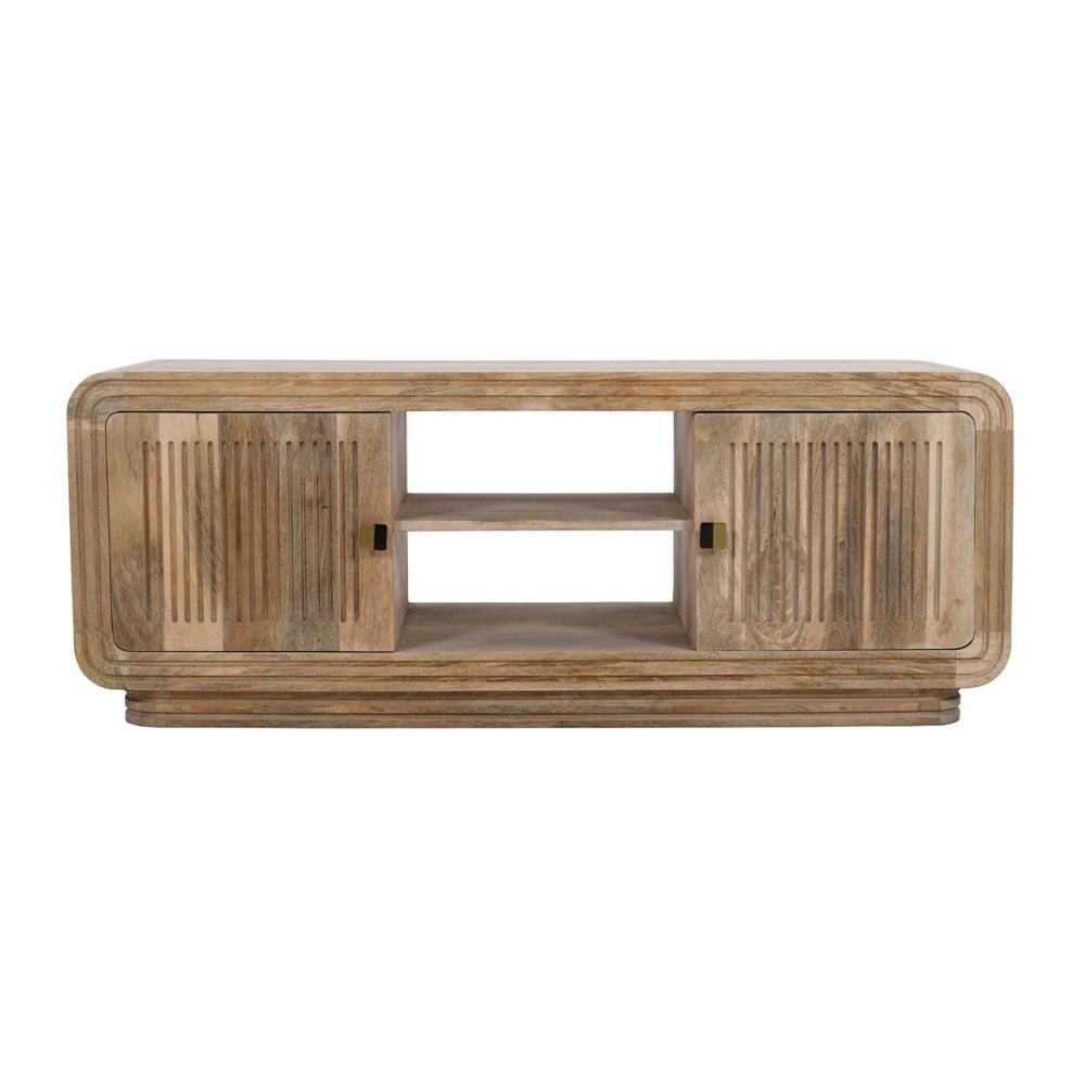 Hudson Carved Mango Wood 2 Doors Tv Cabinet