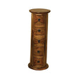 Sheesham wood chest of drawers with five curved drawers and round top
