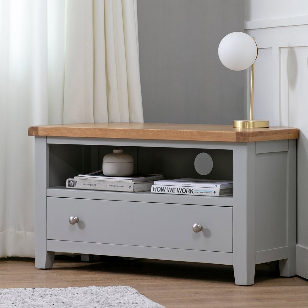 Melbourne French Grey Corner Tv Cabinet