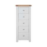 Melbourne French Grey Bedroom 5 Drawer Tall Chest