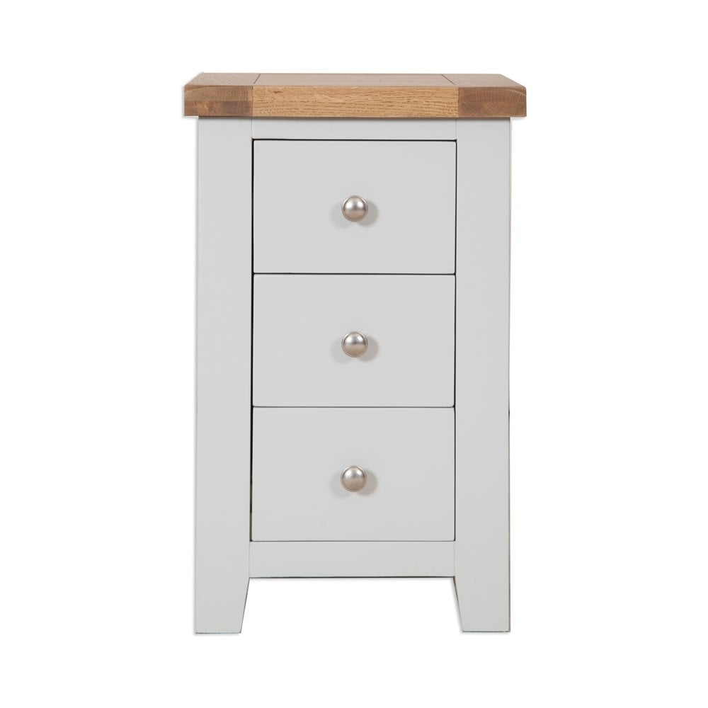 Melbourne French Grey Bedroom 3 Drawer Bedside Cabinet