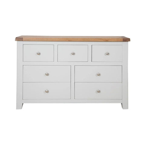 Melbourne French Grey Bedroom 7 Drawer Wide Chest