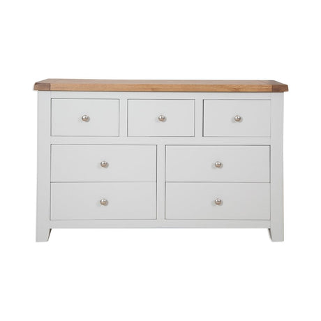 Melbourne French Grey Bedroom 7 Drawer Wide Chest
