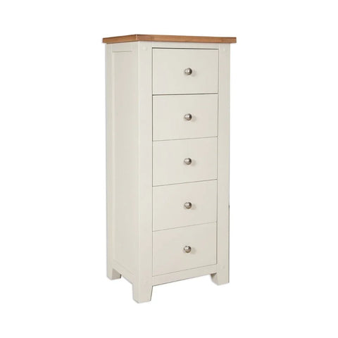Melbourne Ivory Bedroom  5 Drawer Tall Chest