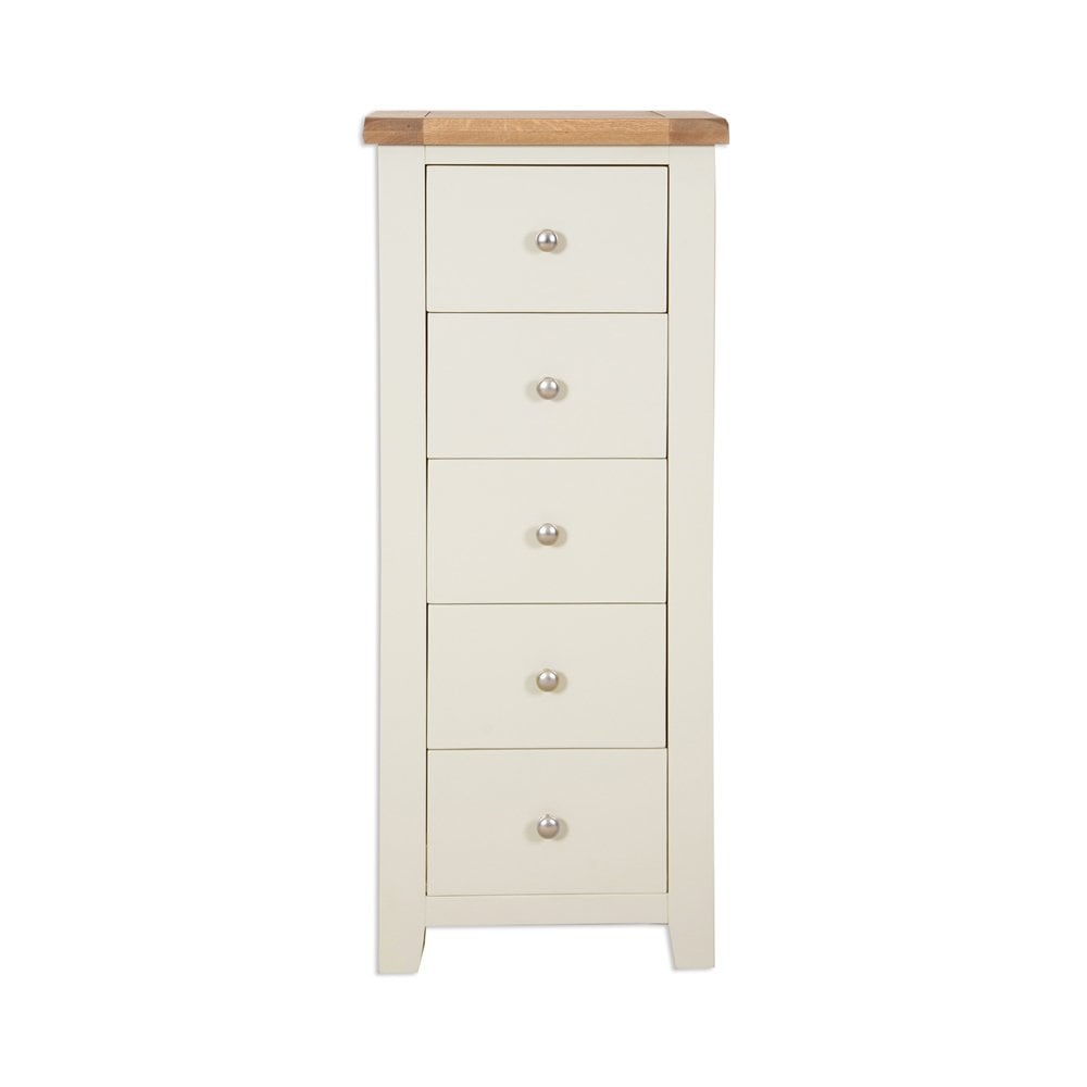 Melbourne Ivory Bedroom  5 Drawer Tall Chest