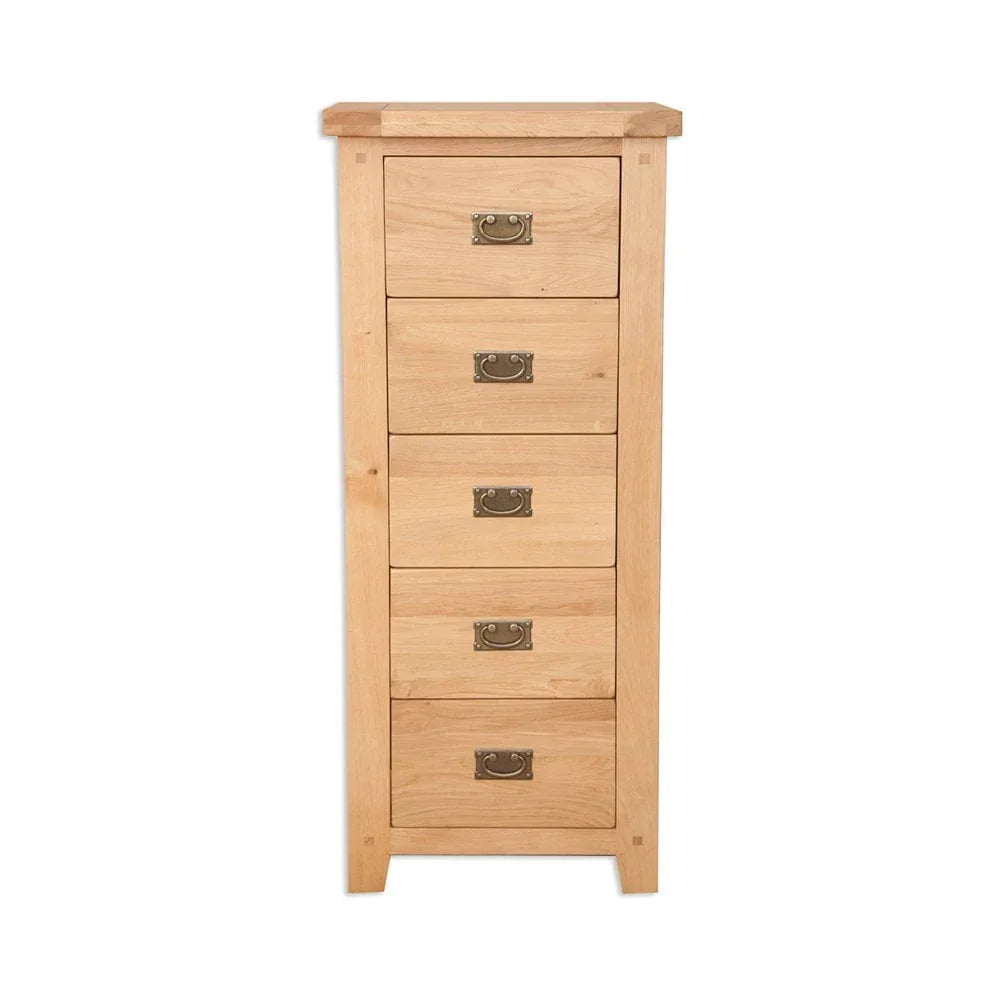 Melbourne Natural Bedroom 5 Drawer Tall Chest