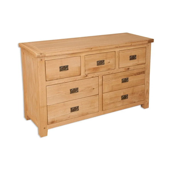 Melbourne Natural Bedroom 7 Drawer Wide Chest