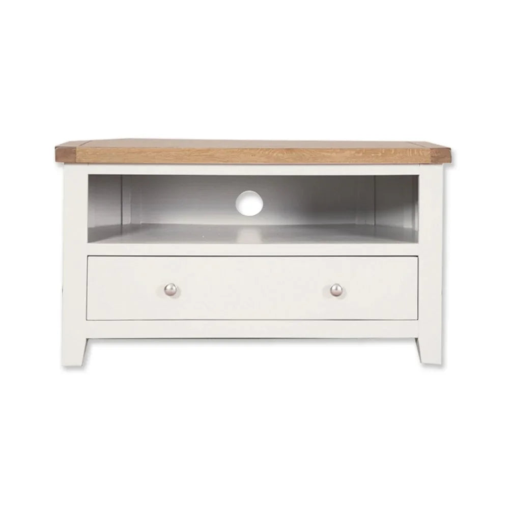 Melbourne White Corner Tv Cabinet
