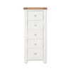 Melbourne White Bedroom 5 Drawer Tall Chest