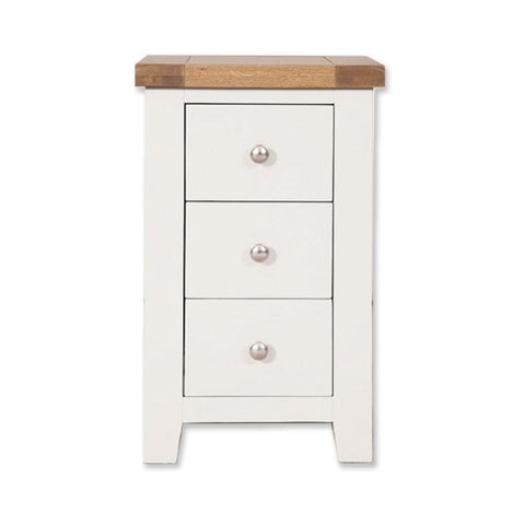 Melbourne White Bedroom 3 Drawer Bedside Cabinet