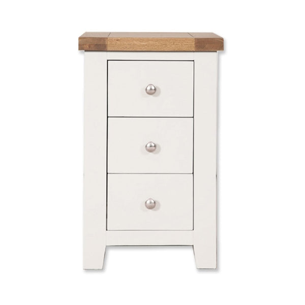 Melbourne White Bedroom 3 Drawer Bedside Cabinet