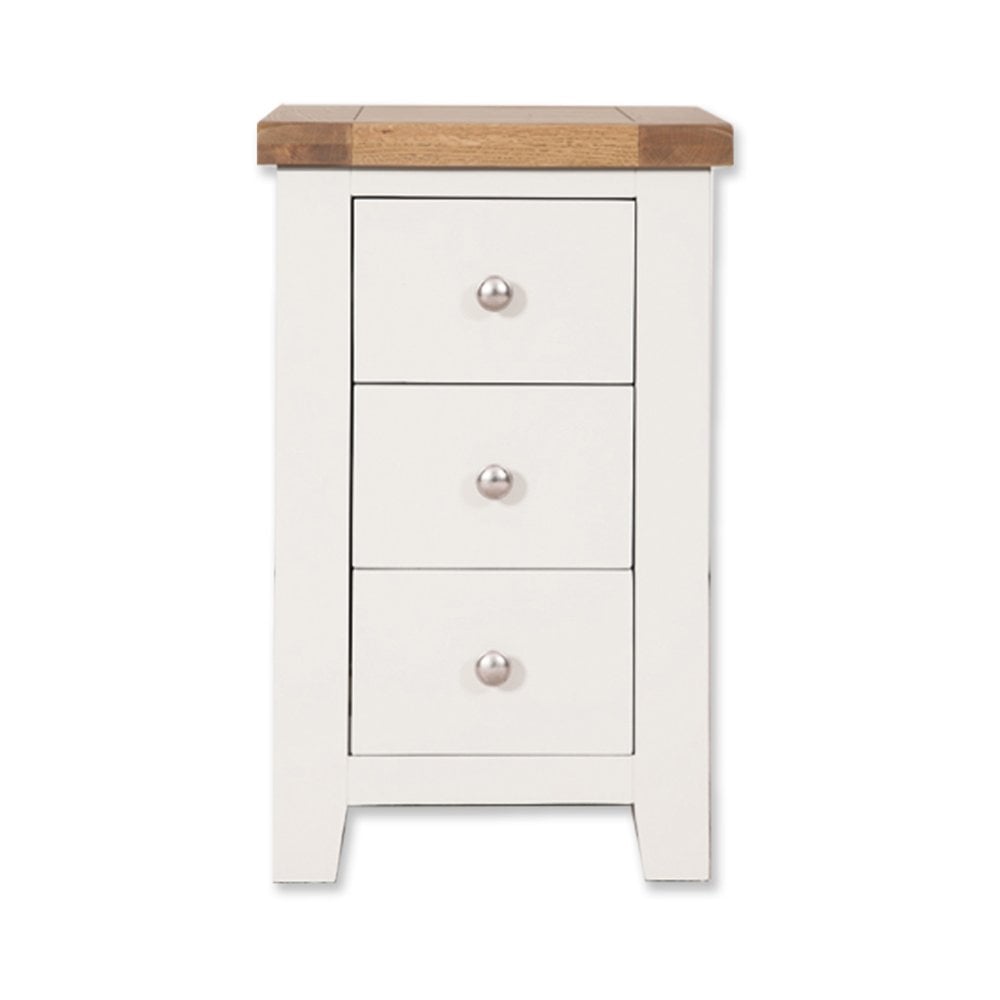 Melbourne White Bedroom 3 Drawer Bedside Cabinet