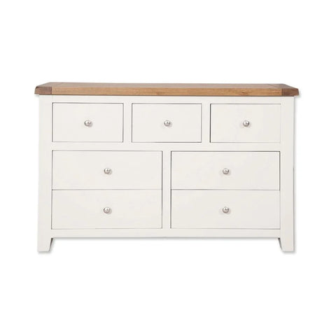 Melbourne White Bedroom 7 Drawer Wide Chest