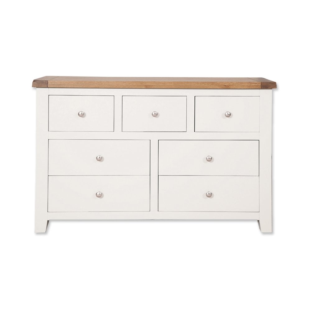 Melbourne White Bedroom 7 Drawer Wide Chest
